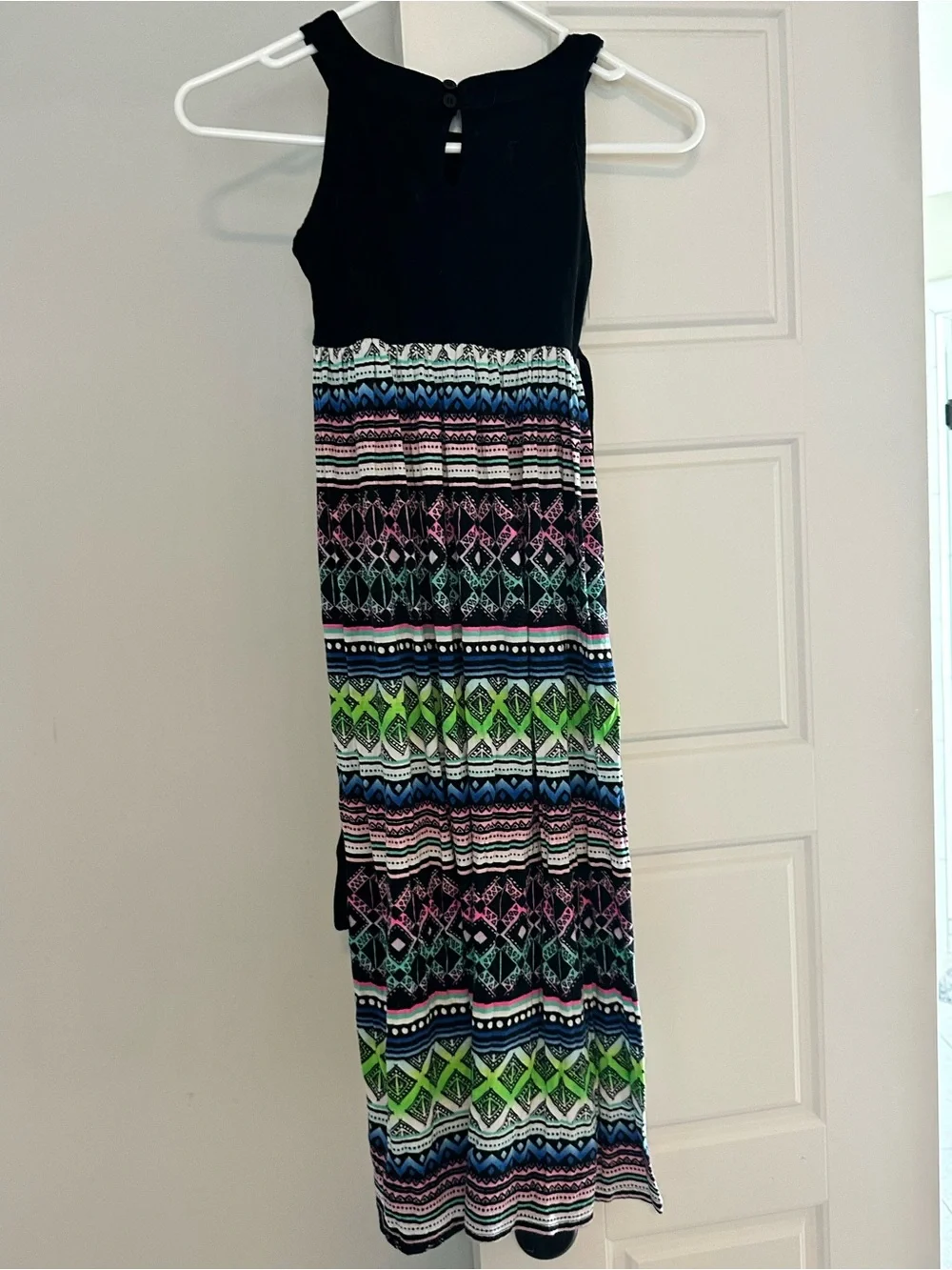 Justice Black Tank Top Tribal Print Girls Maxi Dress Size 7 Aztec Print